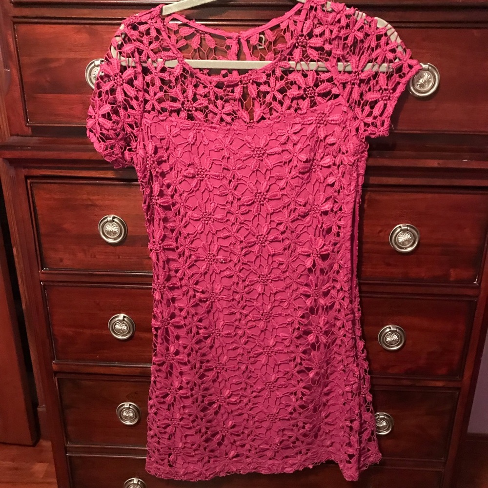 Fuchsia floral dress!